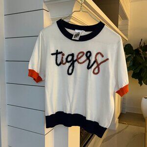 QUEEN OF SPARKLES White Auburn Tigers Sweater TAGS ON